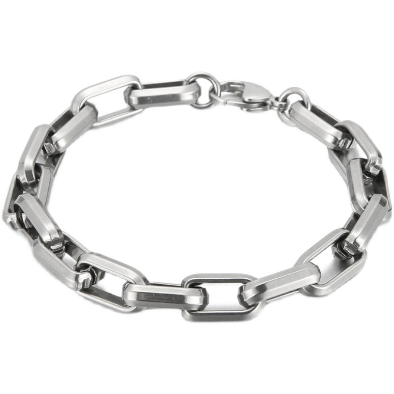 Men's Titanium Steel Bracelet Ins Niche Design Hip-hop Geometric Bracelet